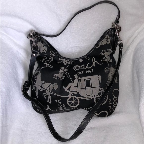 Coach Handbags - Coach hobo with crossbody strap. Horse & carriage.